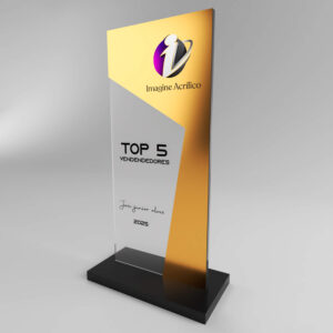 Troféu em acrílico personalizado em Goiânia com gravação a laser