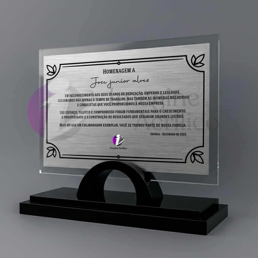 Placa de Homenagem - Modelo 1